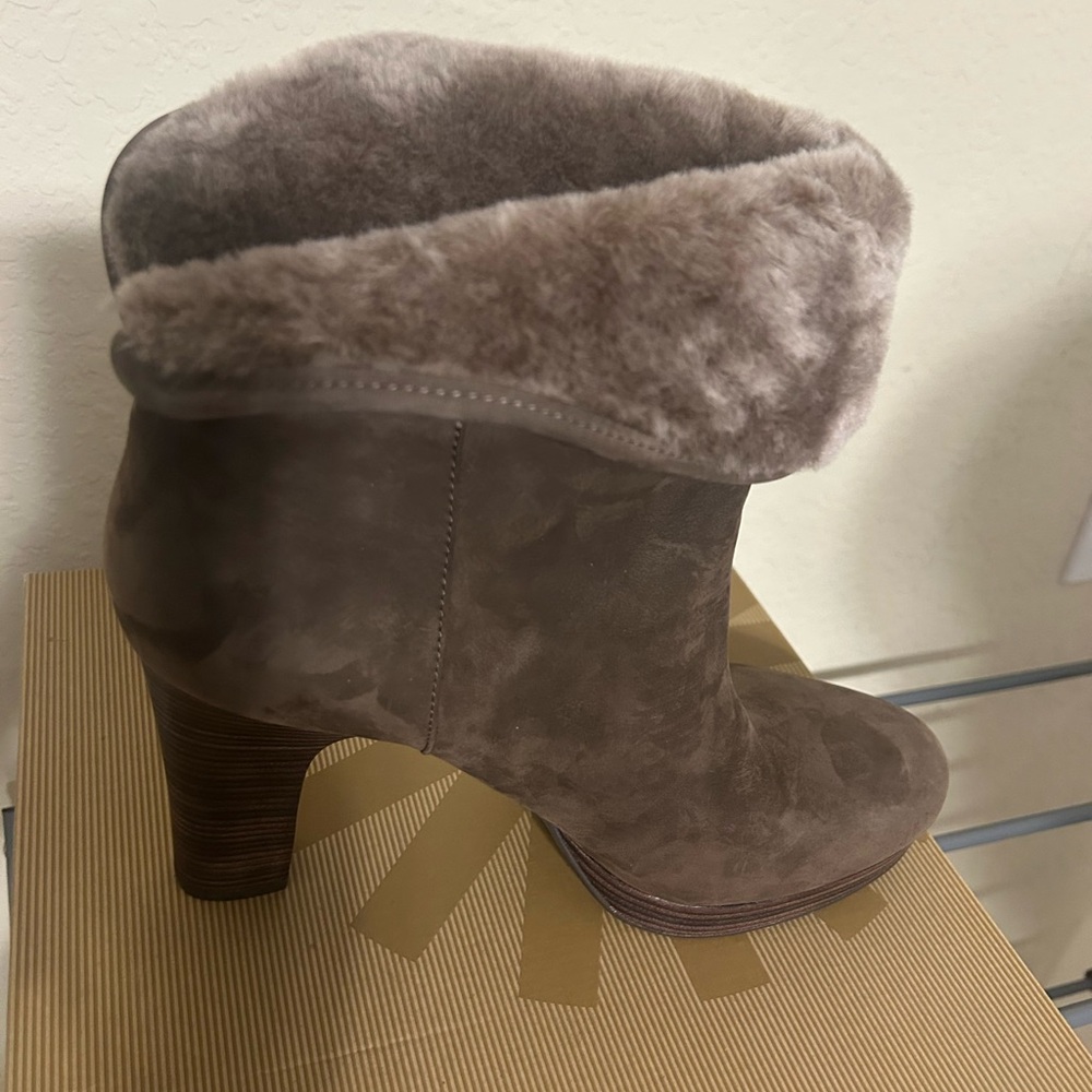 UGG Brown Suede Heeled Boots